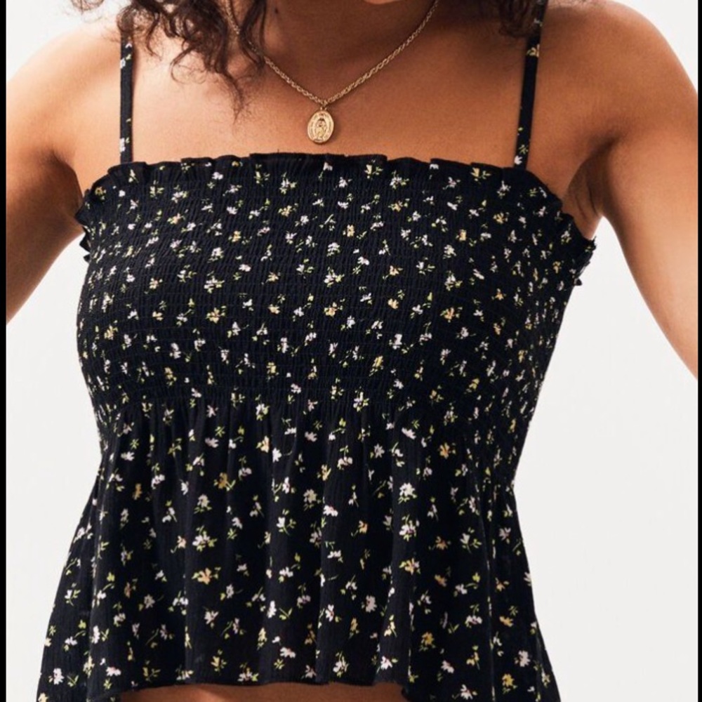 LA Hearts Smocked Babydoll Tank Top